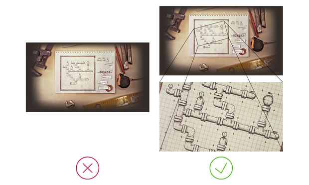 Two representations of the same interface. One is zoomed out, and one is cropped to show just the most important feature of the interface