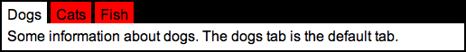 tab control showing the default dogs tab active