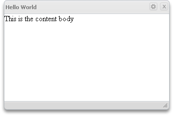 Screenshot of Hello World example