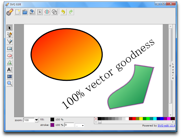 The SVG Edit widget, built in application mode