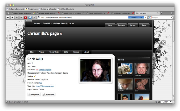 A profile page on Flickr