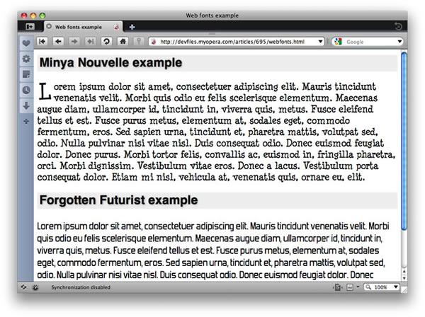 web fonts example