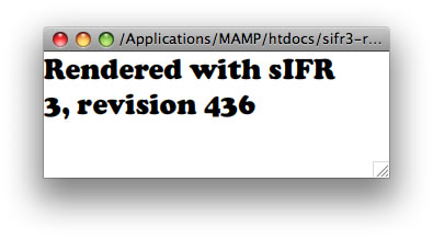 The sifr SWF rendered successfully