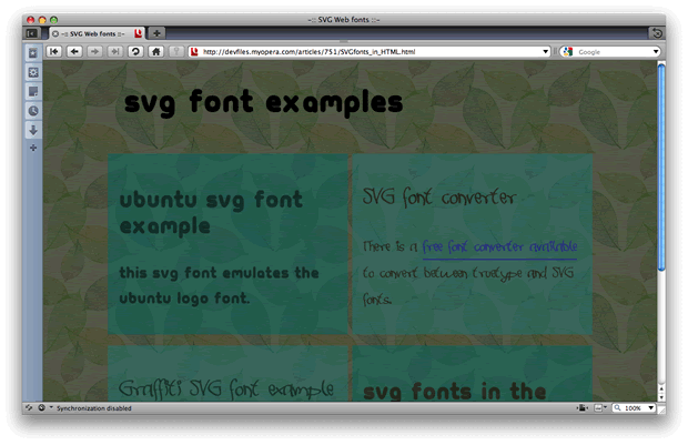 an svg web font in action
