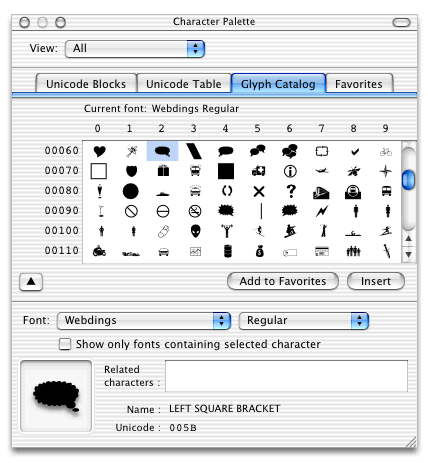 Webdings in OSX